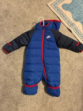 Nike Blue and Black Puffer Bunting Coat